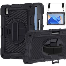 Custodia per tablet in silicone a contrasto per PC con rotazione a 360 gradi per Huawei MatePad 11 2023 (nero)