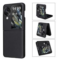 Per OPPO Find N3 Custodia Flip in pelle PU per PC (nera)