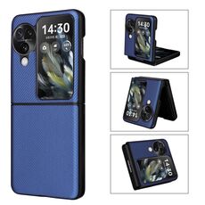 Per OPPO Find N3 Custodia Flip in pelle PU per PC (blu)