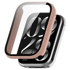 Per Xiaomi Mi Band 8 Pro PC + Custodia protettiva per orologio integrata con pellicola in vetro temperato (rosa)