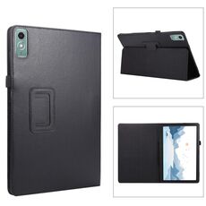 Custodia per tablet in pelle con texture litchi per Lenovo Xiaoxin Pad Pro 12.7 (nera)