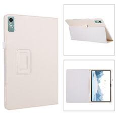 Custodia per tablet in pelle con texture litchi per Lenovo Xiaoxin Pad Pro 12.7 (bianca)