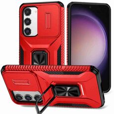 Custodia per telefono con supporto scorrevole Camshield per Samsung Galaxy S23 5G (rossa)