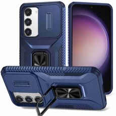 Custodia per telefono con supporto scorrevole Camshield per Samsung Galaxy S23 5G (blu)