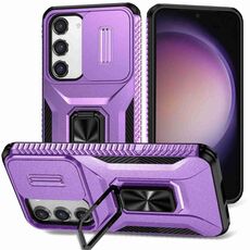 Custodia per telefono con supporto scorrevole Camshield per Samsung Galaxy S23 5G (viola)