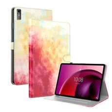 Custodia per tablet in pelle flip con motivo acquerello da 10,6 pollici per Lenovo Tab M10 5G (ciliegio primaverile)