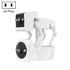 La telecamera WiFi ESCAM PT212 per cani robot con doppia lente da 4 MP supporta l'archiviazione su cloud/audio bidirezionale/visione notturna, specifica: spina americana