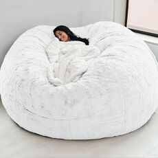 180x90 cm Fodera in tessuto Divano pigro Bean Bag Soggiorno Divano semplice Tatami Fodera in tessuto senza imbottitura (Bianco)