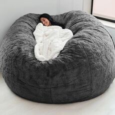 150x75 cm Fodera in tessuto Divano pigro Bean Bag Soggiorno Divano semplice Tatami Fodera in tessuto senza imbottitura (Grigio scuro)