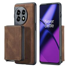 Per OnePuls 11 JEEHOOD Custodia in pelle per telefono orizzontale con cerniera magnetica (marrone)