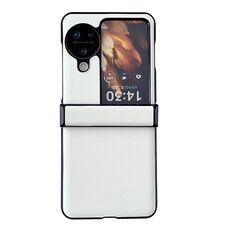 Per OPPO Find N3 Flip Set da tre pezzi Morandi Custodia per telefono con texture in pelle tinta unita (bianca)