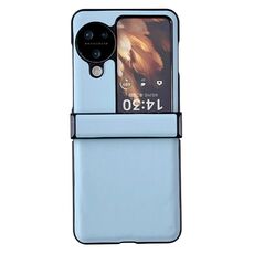 Per OPPO Find N3 Flip Set di tre pezzi Morandi Custodia per telefono con texture in pelle tinta unita (blu)