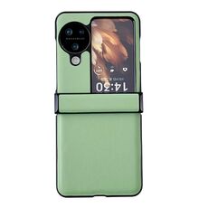 Per OPPO Find N3 Flip Set da tre pezzi Morandi Custodia per telefono con texture in pelle tinta unita (verde)
