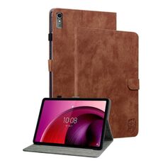 Custodia per tablet in pelle flip con motivo tigre da 10,6 pollici per Lenovo Tab M10 5G (marrone)