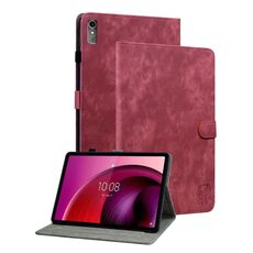 Custodia per tablet in pelle flip con motivo tigre da 10,6 pollici per Lenovo Tab M10 5G (rossa)