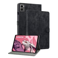 Custodia per tablet in pelle flip con motivo tigre per Lenovo Legion Y700 2023 (nera)