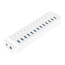 ORICO CT2U3-13AB Strisce di plastica 13 porte HUB USB 3.0 con interruttori individuali, spina: spina UK (bianco)