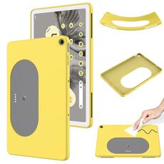 Custodia per tablet antiurto in silicone liquido di colore puro per Google Pixel Tablet (giallo)