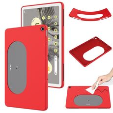 Custodia per tablet antiurto in silicone liquido di colore puro per Google Pixel Tablet (rosso)