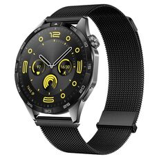 Per Huawei Watch GT 4 46mm Milan Daul cinturino in maglia di acciaio magnetico (nero)