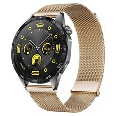 Per Huawei Watch GT 4 46mm Milan Daul cinturino in maglia di acciaio magnetico (oro rosa)