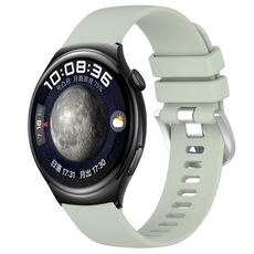 Per Huawei Watch 4 Cinturino in silicone con fibbia in argento lucido liquido da 22 mm (verde)
