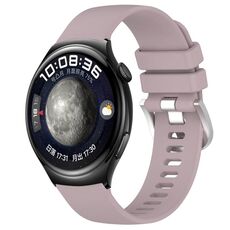 Per Huawei Watch 4 Cinturino in silicone con fibbia in argento lucido liquido da 22 mm (viola)