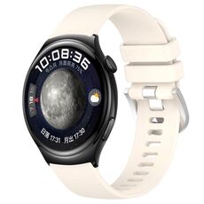 Per Huawei Watch 4 Cinturino in silicone con fibbia argento lucido liquido da 22 mm (colore Starlight)