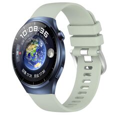 Per Huawei Watch 4 Pro 22mm cinturino in silicone con fibbia argento lucido liquido (verde)