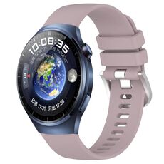 Per Huawei Watch 4 Pro 22mm cinturino in silicone con fibbia argento lucido liquido (viola)