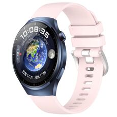Per Huawei Watch 4 Pro 22mm cinturino in silicone con fibbia argento lucido liquido (rosa)