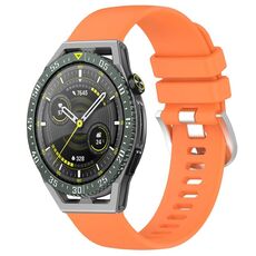 Per Huawei Watch GT3 SE cinturino in silicone con fibbia in argento lucido liquido da 22 mm (arancione)