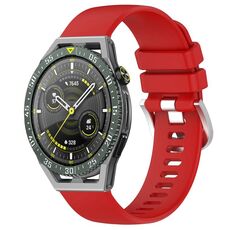 Per Huawei Watch GT3 SE cinturino in silicone con fibbia in argento lucido liquido da 22 mm (rosso)