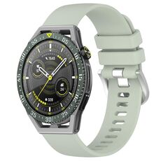Per Huawei Watch GT3 SE cinturino in silicone con fibbia in argento lucido liquido da 22 mm (verde)