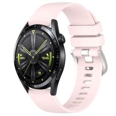 Per Huawei Watch GT3 46mm 22mm cinturino in silicone con fibbia argento lucido liquido (rosa)