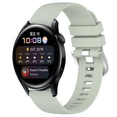 Per Huawei Watch 3 Cinturino in silicone con fibbia in argento lucido liquido da 22 mm (verde)