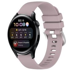 Per Huawei Watch 3 Cinturino in silicone con fibbia in argento lucido liquido da 22 mm (viola)