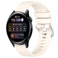 Per Huawei Watch 3 Cinturino in silicone con fibbia argento lucido liquido da 22 mm (colore Starlight)