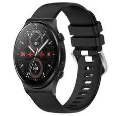 Per Huawei Watch GT2 Pro 22mm cinturino in silicone con fibbia argento lucido liquido (nero)