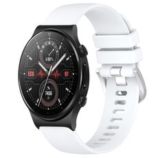 Per Huawei Watch GT2 Pro cinturino in silicone con fibbia in argento lucido liquido da 22 mm (bianco)