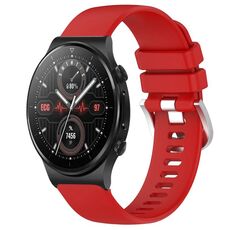 Per Huawei Watch GT2 Pro 22 mm cinturino in silicone con fibbia argento lucido liquido (rosso)