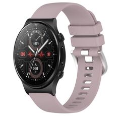 Per Huawei Watch GT2 Pro 22mm cinturino in silicone con fibbia argento lucido liquido (viola)