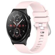 Per Huawei Watch GT2 Pro cinturino in silicone con fibbia in argento lucido liquido da 22 mm (rosa)