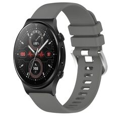 Per Huawei Watch GT2 Pro 22mm cinturino in silicone con fibbia argento lucido liquido (grigio scuro)