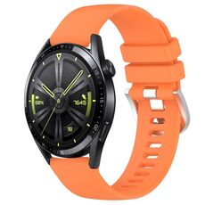 Per Huawei Watch GT3 42mm 20mm cinturino in silicone con fibbia argento lucido liquido (arancione)