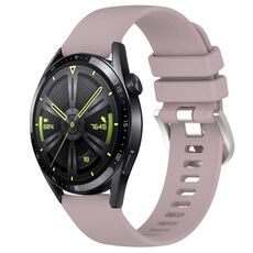 Per Huawei Watch GT3 42mm 20mm cinturino in silicone con fibbia argento lucido liquido (viola)