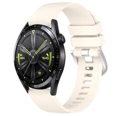 Per Huawei Watch GT3 42mm 20mm cinturino in silicone con fibbia argento lucido liquido (colore Starlight)