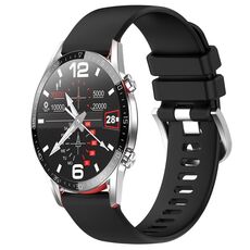 Per Huawei Watch GT2 42mm 20mm cinturino in silicone con fibbia argento lucido liquido (nero)