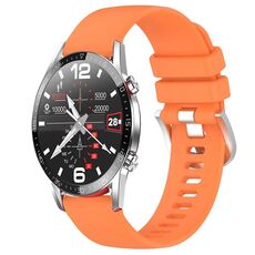 Per Huawei Watch GT2 42mm 20mm cinturino in silicone con fibbia argento lucido liquido (arancione)