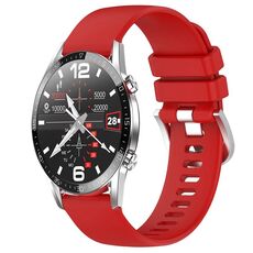 Per Huawei Watch GT2 42mm 20mm Cinturino in silicone con fibbia in argento lucido liquido (rosso)